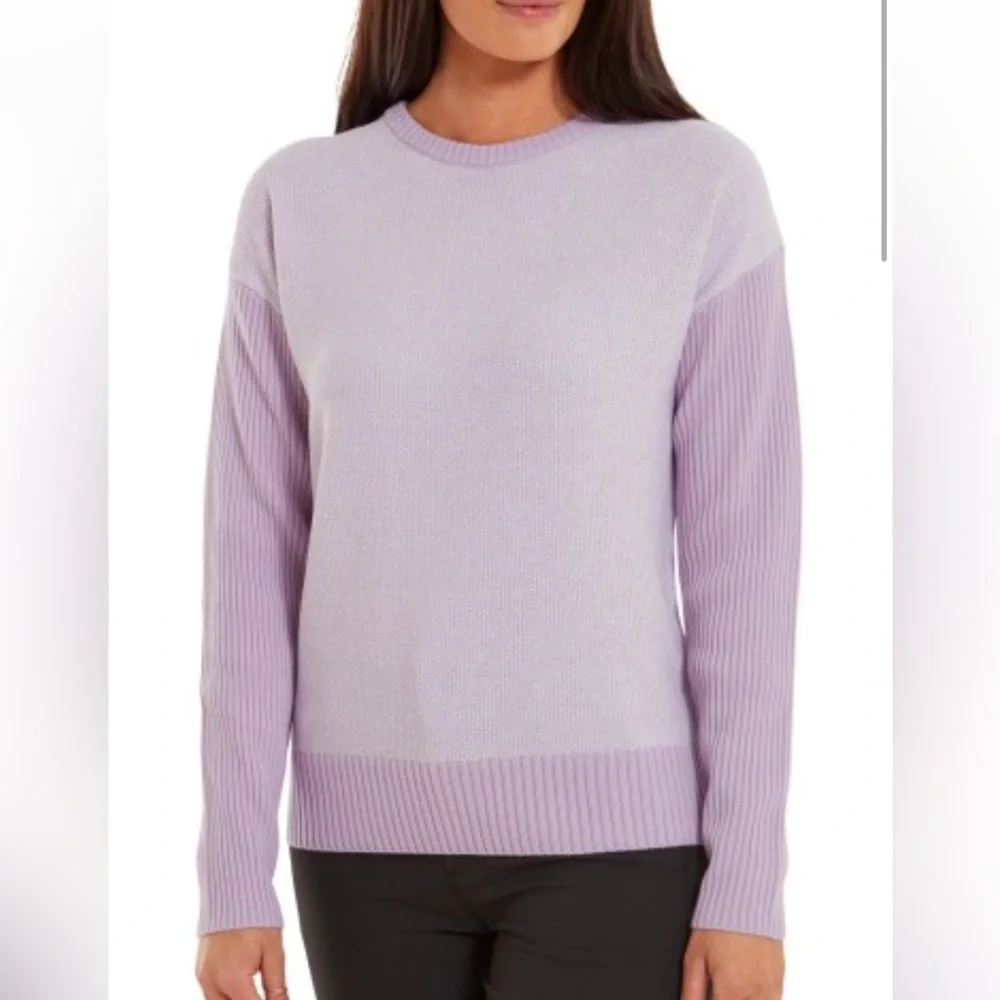 FootJoy crewneck sweater in purple cloud - Picture 1 of 12